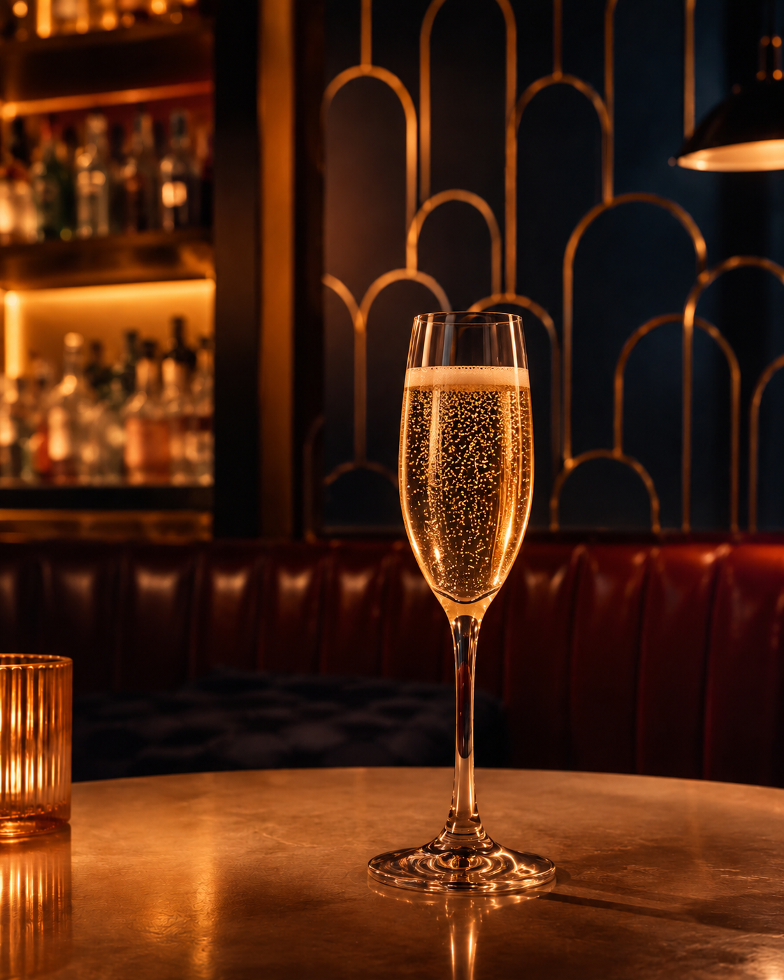 Champagne flute inside Deco Lounge Buffalo